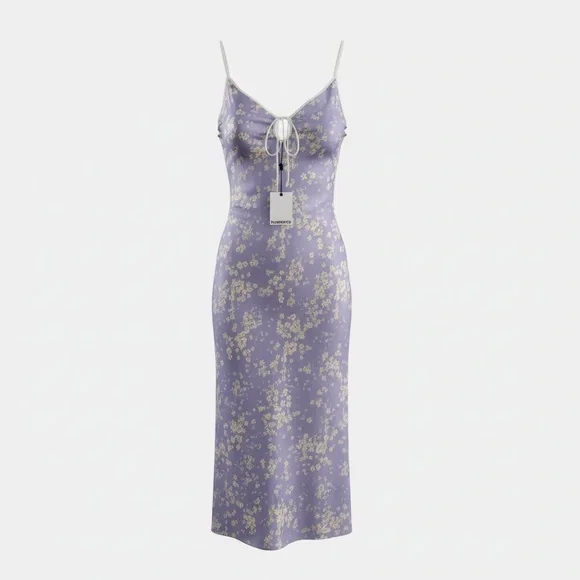Rumored Floral Dress in Lavender and White - Picture 8 of 8